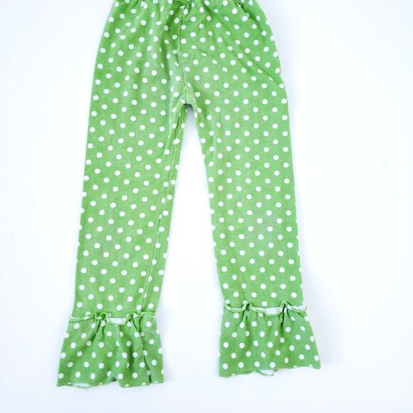Green, Navy Chevron Polkadot Matching Set Sz 5 Girls Spring Outfit - Picture 6 of 7